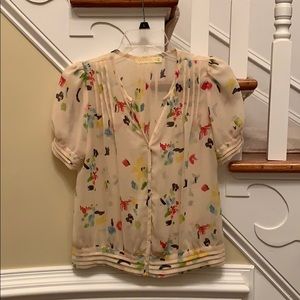 Pins and Needles Brushstrokes Chiffon Blouse